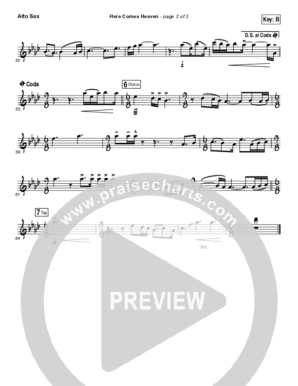 Here Comes Heaven Alto Sax (Elevation Worship)