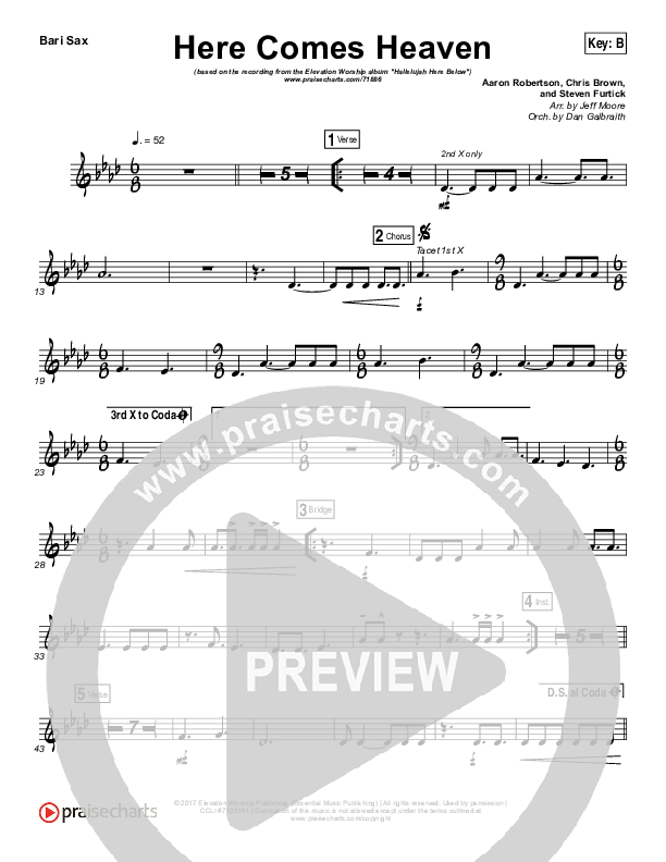 Here Comes Heaven Bari Sax (Elevation Worship)