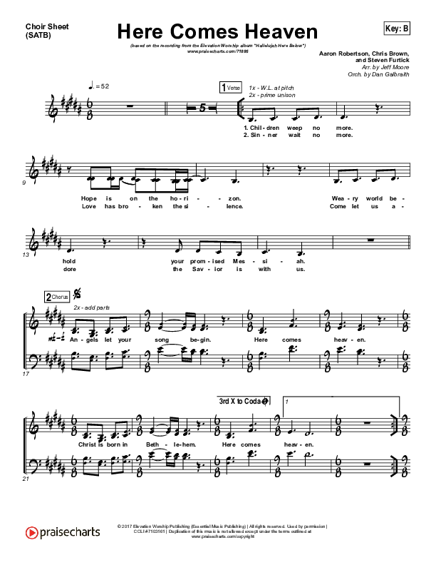 Here Comes Heaven Choir Vocals (SATB) (Elevation Worship)