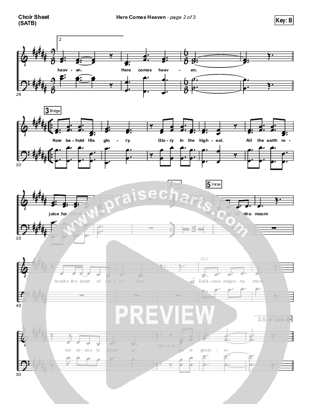 Here Comes Heaven Choir Vocals (SATB) (Elevation Worship)