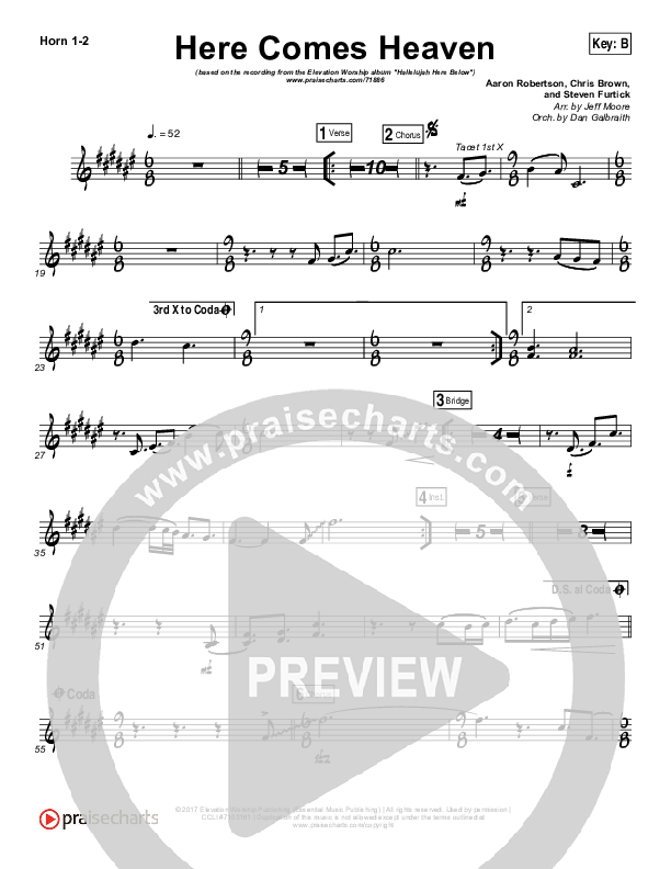 Here Comes Heaven Brass Pack (Elevation Worship)