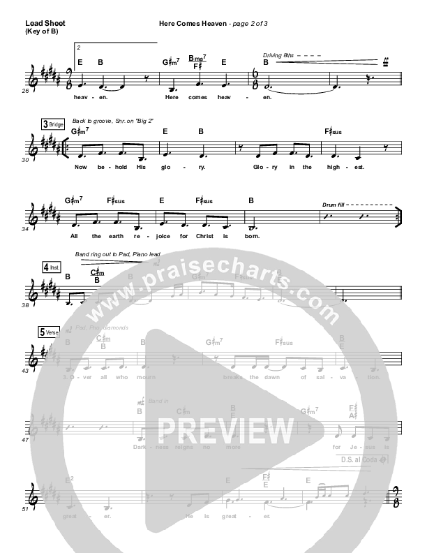 Here Comes Heaven Lead Sheet (Melody) (Elevation Worship)
