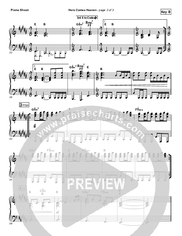 Here Comes Heaven Piano Sheet (Elevation Worship)
