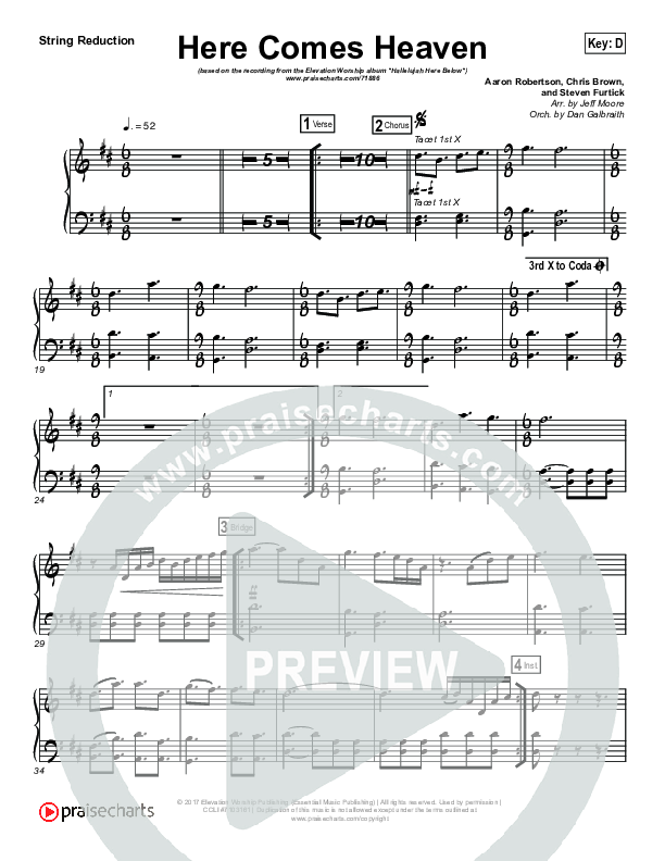 Here Comes Heaven String Reduction (Elevation Worship)