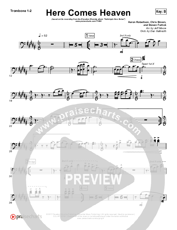 Here Comes Heaven Trombone 1/2 (Elevation Worship)