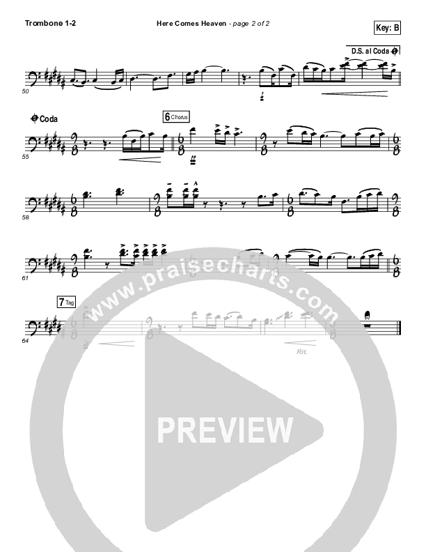 Here Comes Heaven Trombone 1/2 (Elevation Worship)