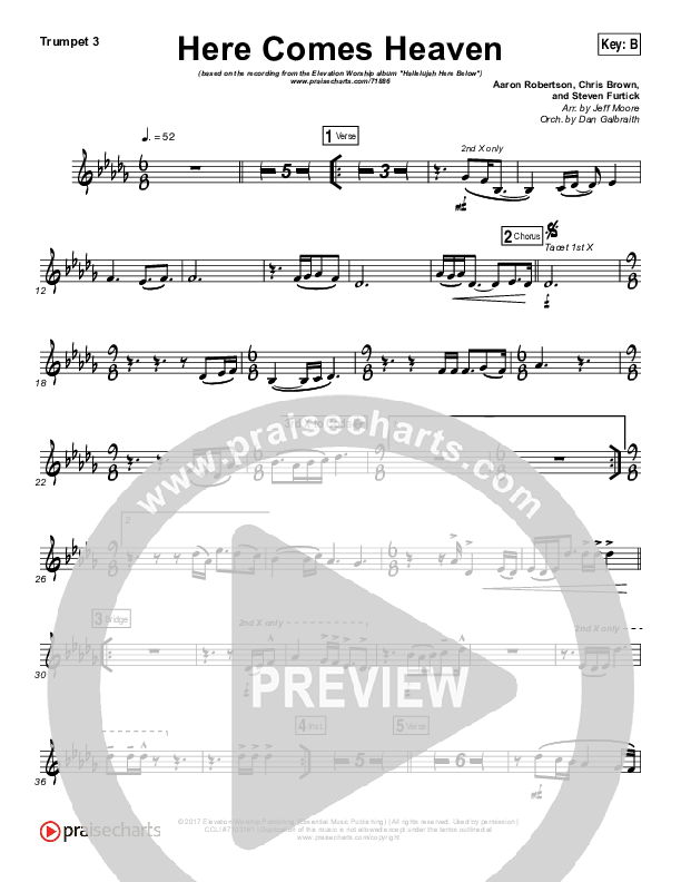 Here Comes Heaven Trumpet 3 (Elevation Worship)