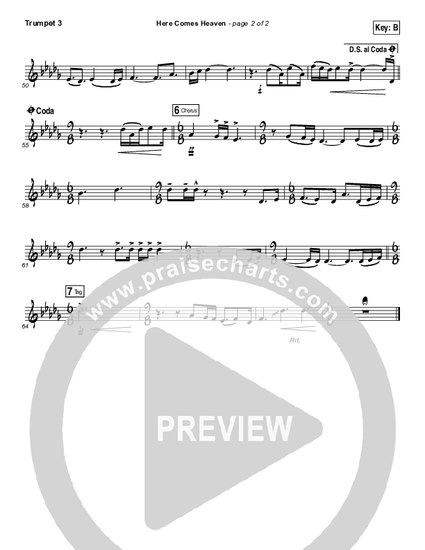 Here Comes Heaven Trumpet 3 (Elevation Worship)