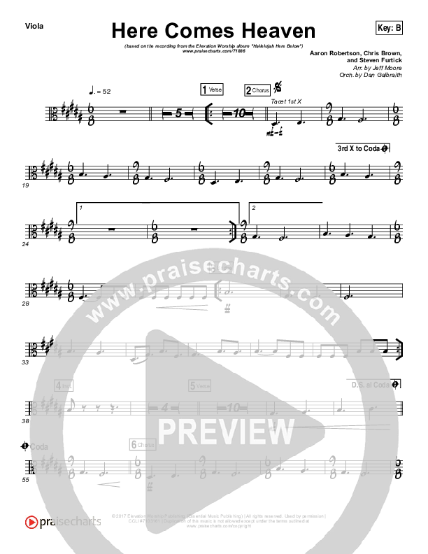 Here Comes Heaven Viola (Elevation Worship)