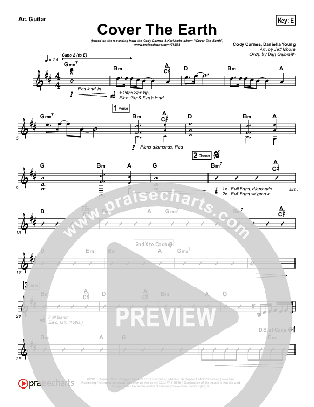 Cover The Earth Acoustic Guitar (Cody Carnes / Kari Jobe)