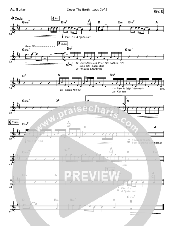 Cover The Earth Acoustic Guitar (Cody Carnes / Kari Jobe)