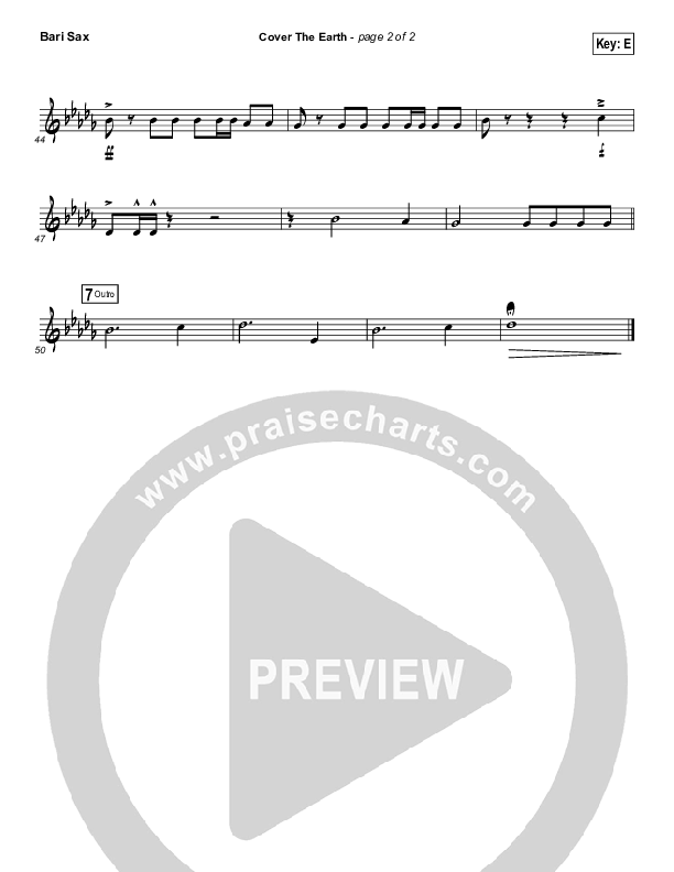 Cover The Earth Bari Sax (Cody Carnes / Kari Jobe)