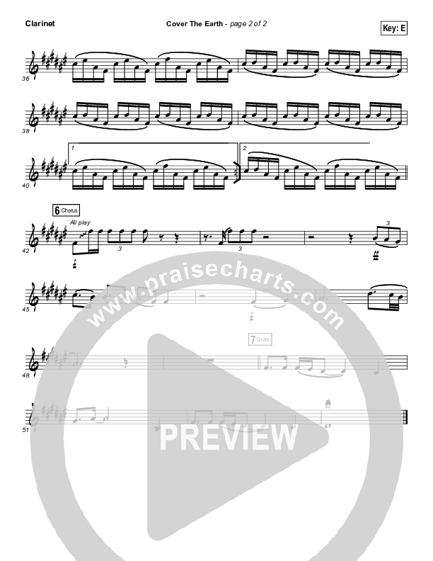 Cover The Earth Clarinet (Cody Carnes / Kari Jobe)