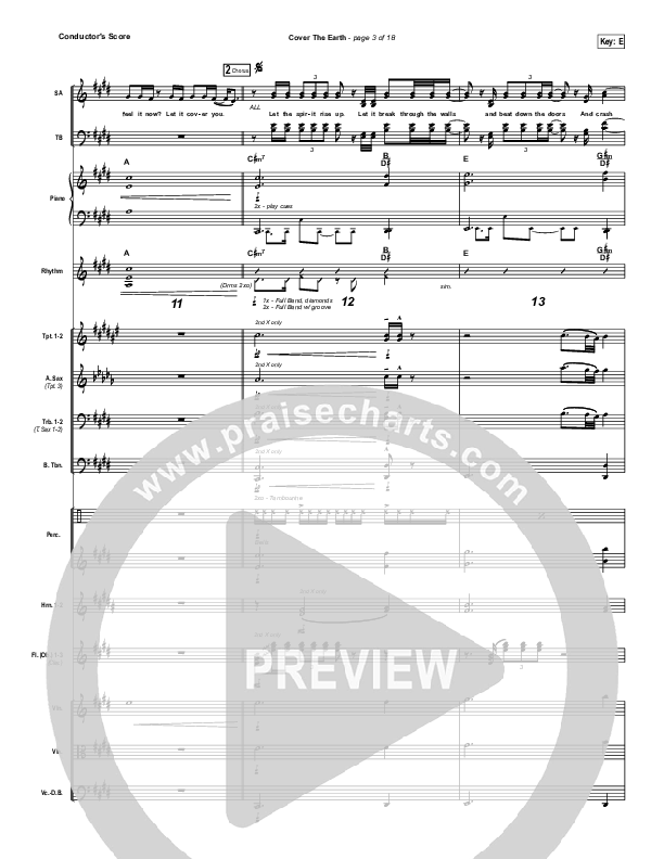 Cover The Earth Conductor's Score (Cody Carnes / Kari Jobe)