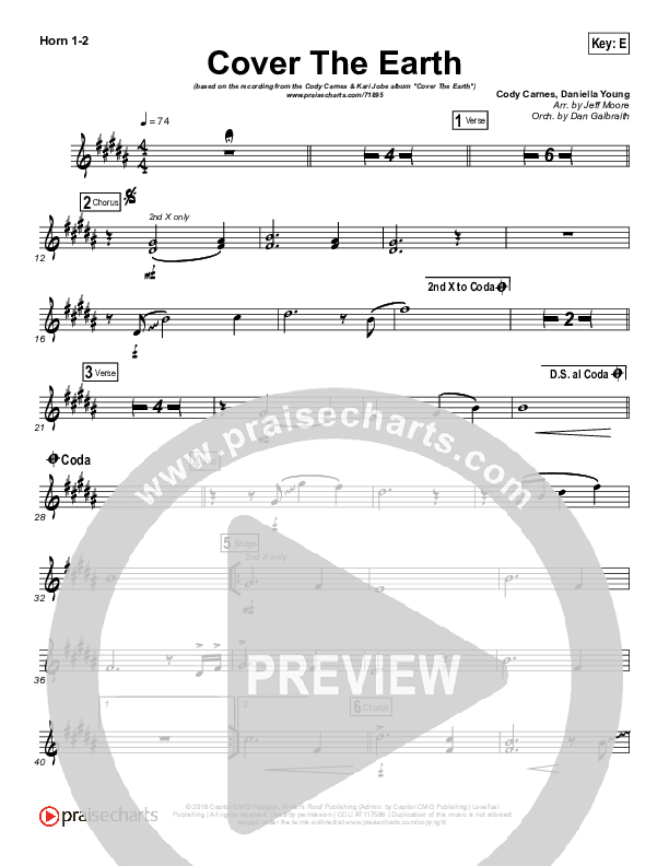 Cover The Earth French Horn 1/2 (Cody Carnes / Kari Jobe)