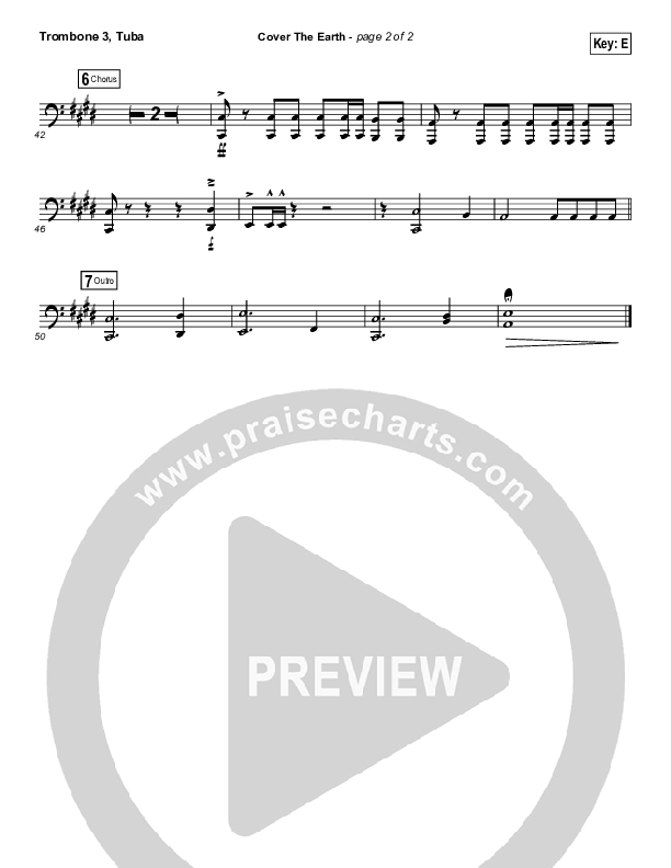 Cover The Earth Trombone 3/Tuba (Cody Carnes / Kari Jobe)