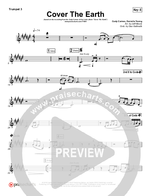 Cover The Earth Trumpet 3 (Cody Carnes / Kari Jobe)