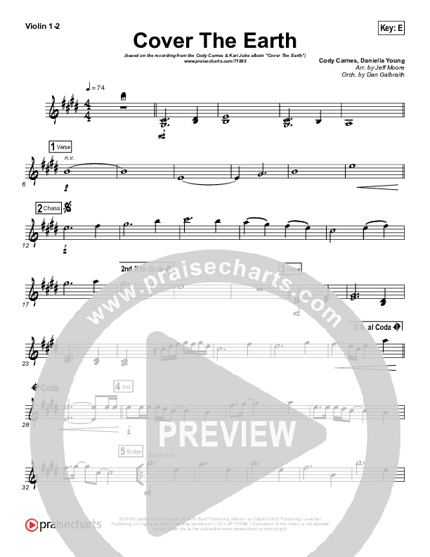 Cover The Earth Violin 1/2 (Cody Carnes / Kari Jobe)