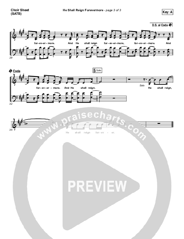 He Shall Reign Forevermore Choir Sheet (SATB) (Matt Maher)