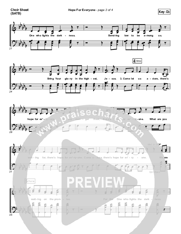 Hope For Everyone Choir Sheet (SATB) (Matt Maher)