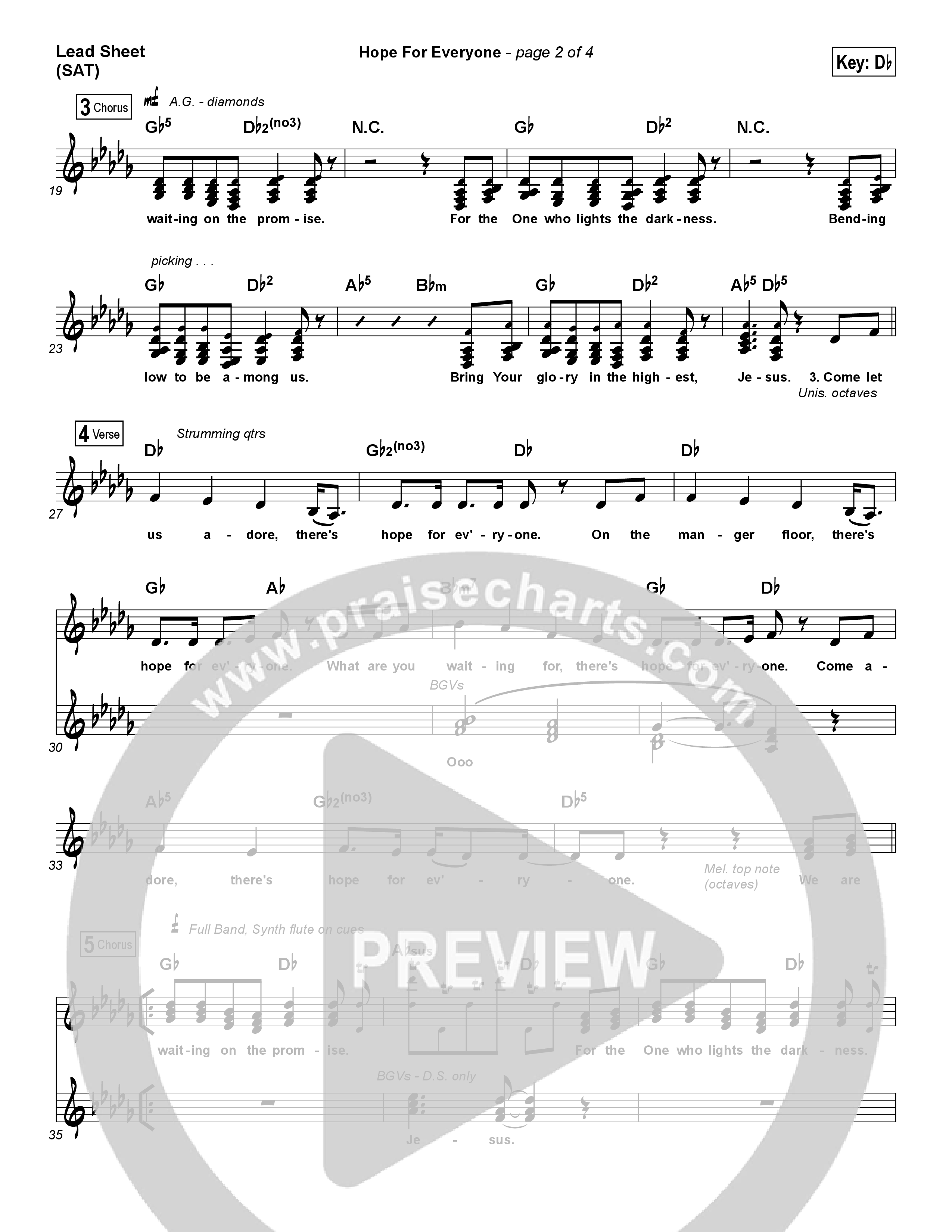 Hope For Everyone Lead Sheet (SAT) (Matt Maher)