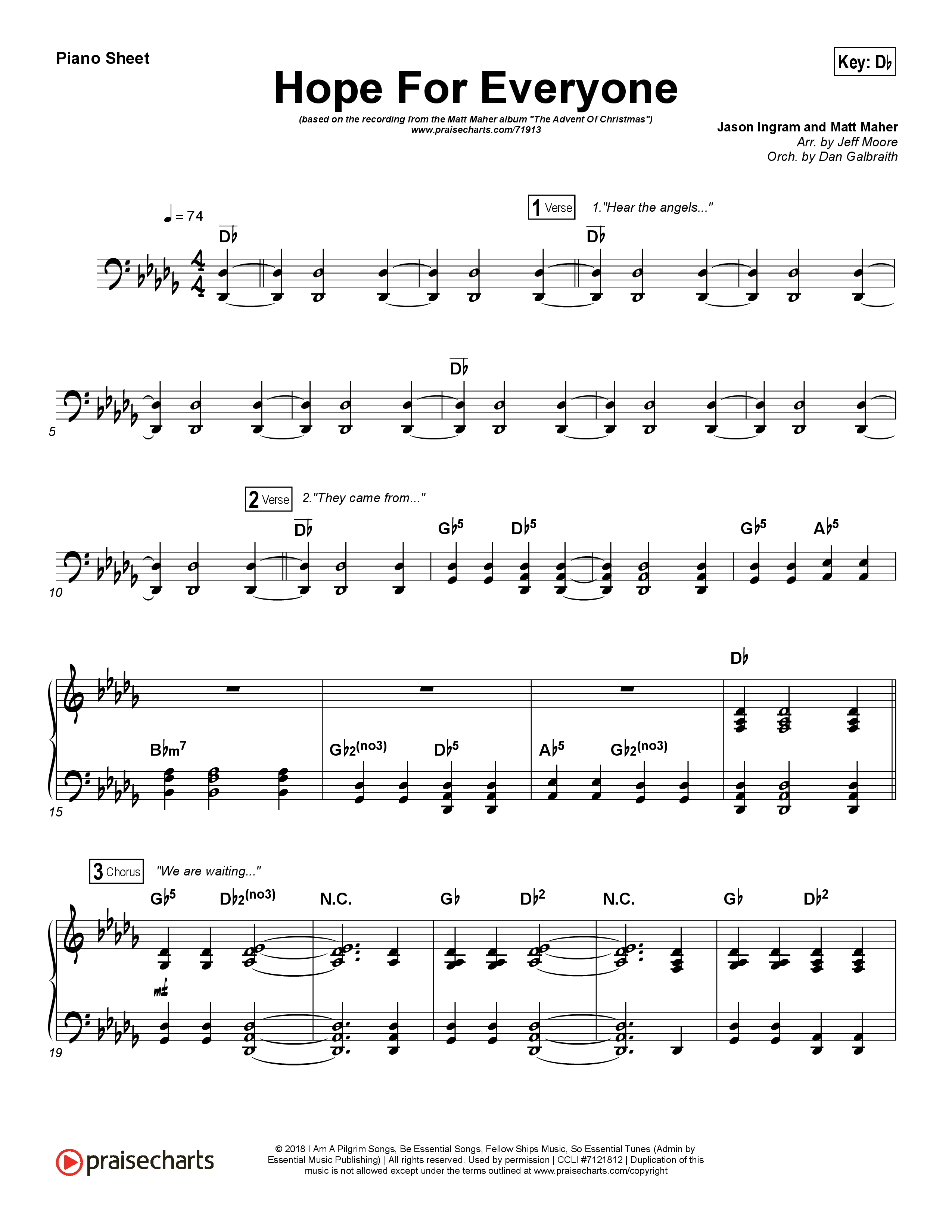 Hope For Everyone Piano Sheet (Matt Maher)