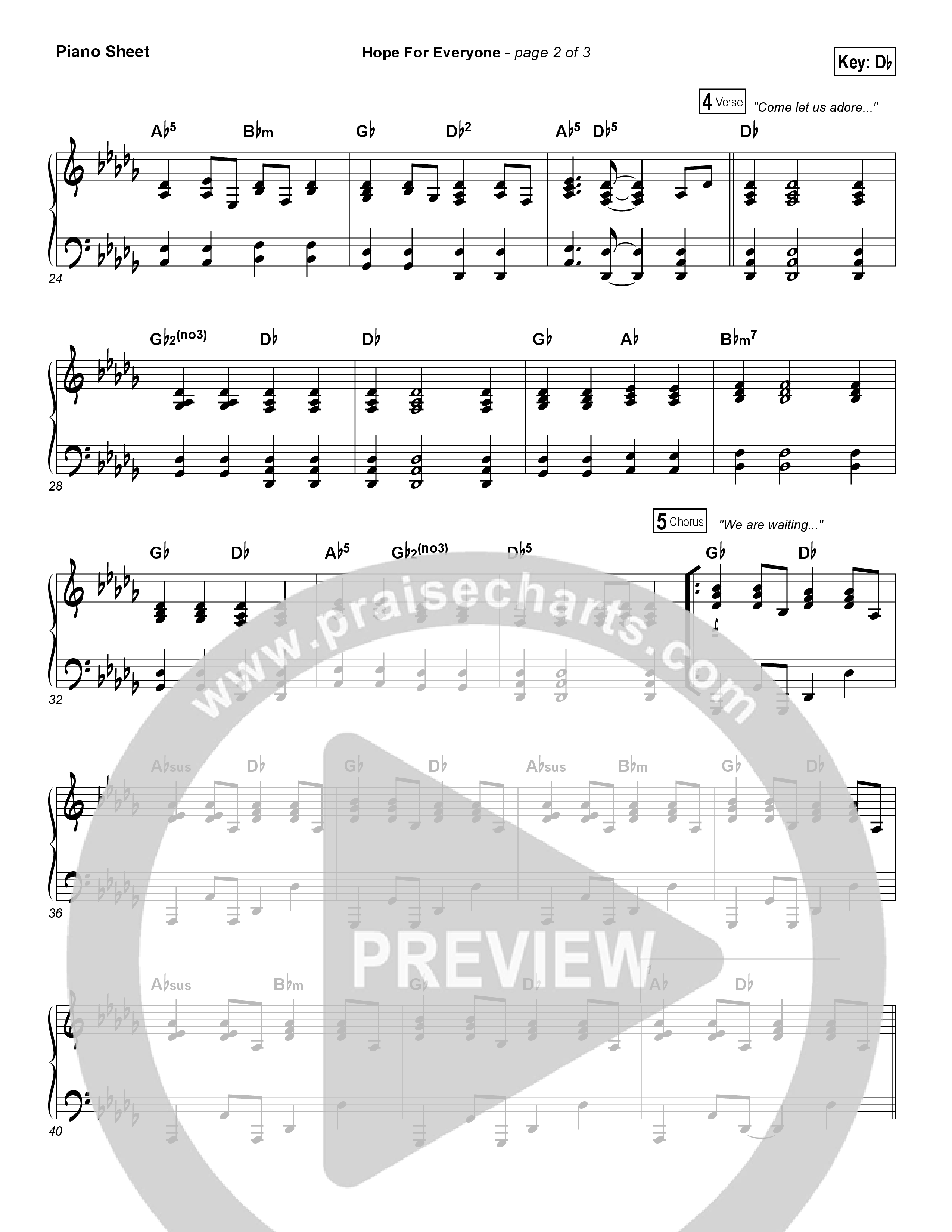 Hope For Everyone Piano Sheet (Matt Maher)