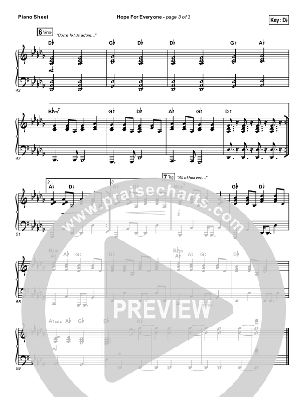 Hope For Everyone Piano Sheet (Matt Maher)