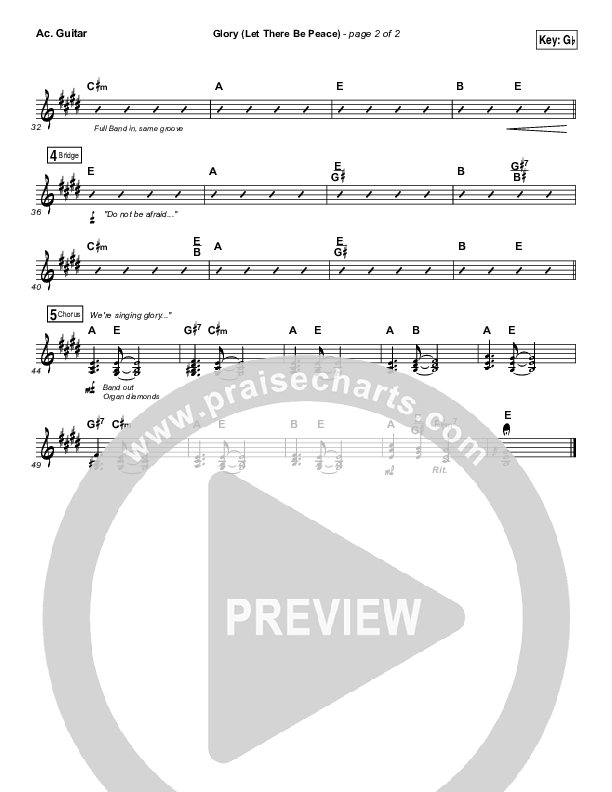 Glory (Let There Be Peace) Acoustic Guitar (Matt Maher)