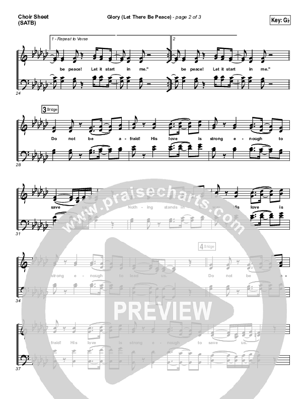 Glory (Let There Be Peace) Choir Sheet (SATB) (Matt Maher)