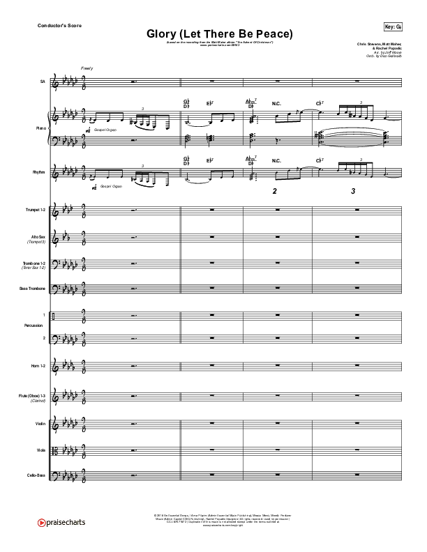 Glory (Let There Be Peace) Conductor's Score (Matt Maher)