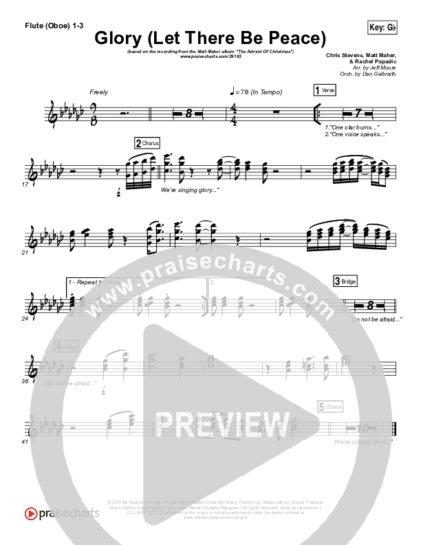 Glory (Let There Be Peace) Flute/Oboe 1/2/3 (Matt Maher)