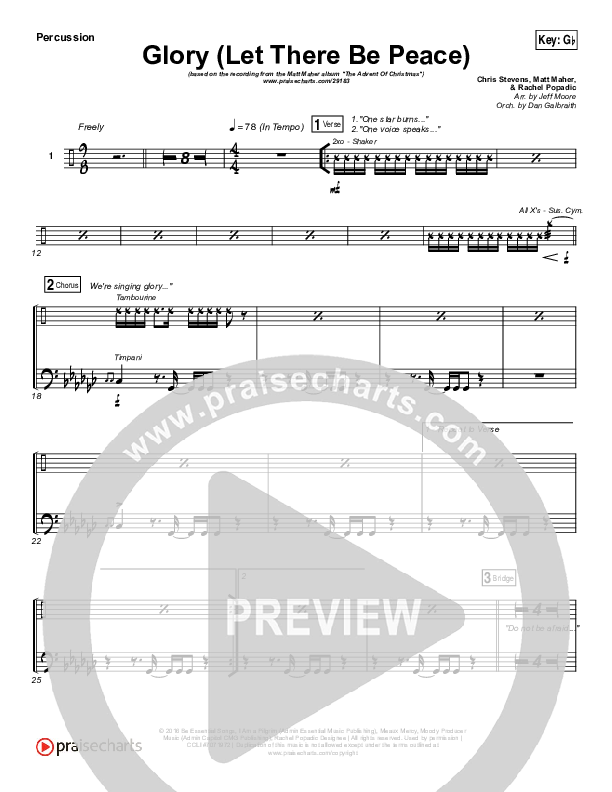 Glory (Let There Be Peace) Percussion (Matt Maher)