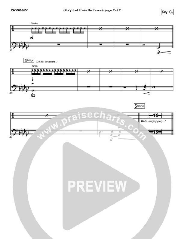 Glory (Let There Be Peace) Percussion (Matt Maher)