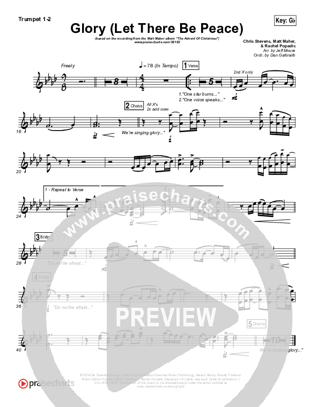 Glory (Let There Be Peace) Brass Pack (Matt Maher)