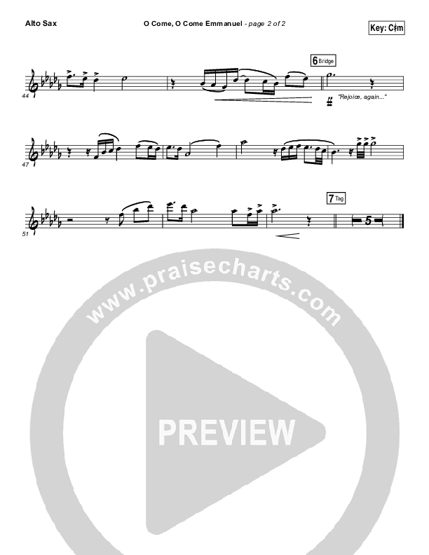 O Come O Come Emmanuel Alto Sax (Matt Maher)