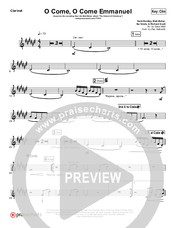 O Come O Come Emmanuel Wind Pack (Matt Maher)