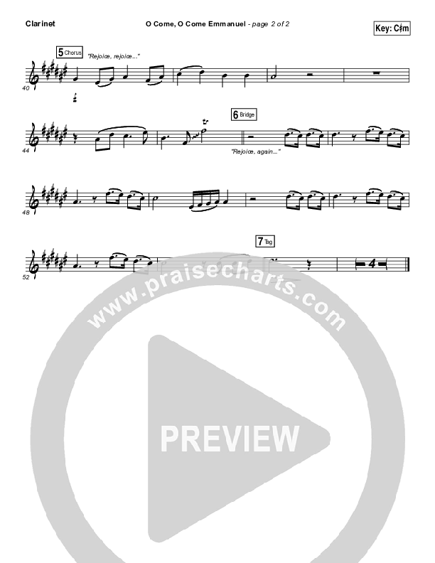 O Come O Come Emmanuel Clarinet (Matt Maher)