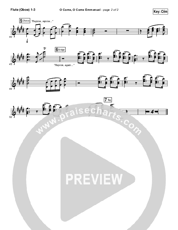 O Come O Come Emmanuel Flute/Oboe 1/2/3 (Matt Maher)
