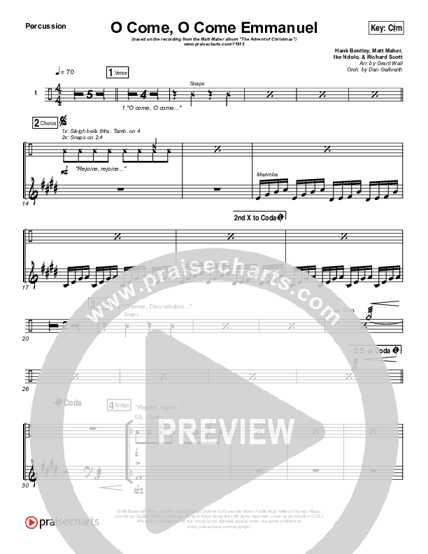 O Come O Come Emmanuel Percussion (Matt Maher)