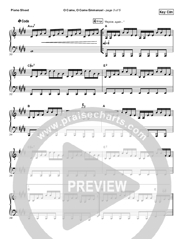 O Come O Come Emmanuel Piano Sheet (Matt Maher)