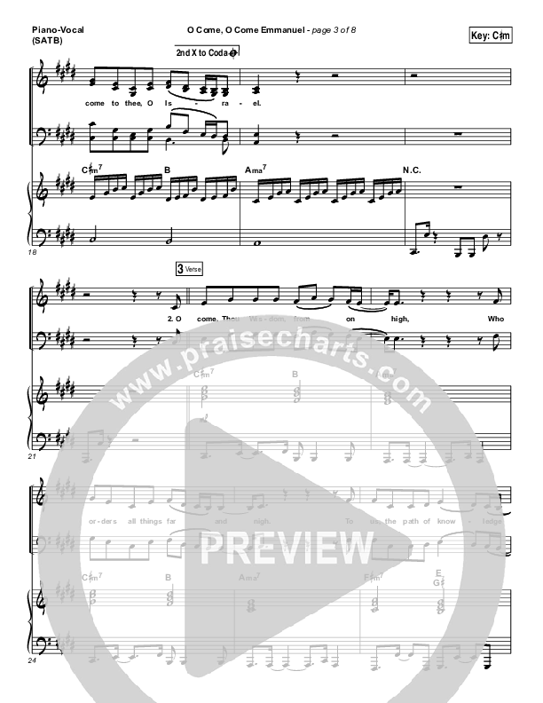 O Come O Come Emmanuel Piano/Vocal (SATB) (Matt Maher)