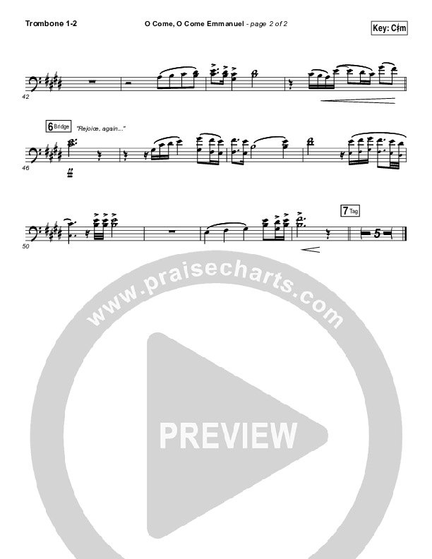 O Come O Come Emmanuel Trombone 1/2 (Matt Maher)
