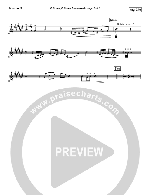 O Come O Come Emmanuel Trumpet 3 (Matt Maher)