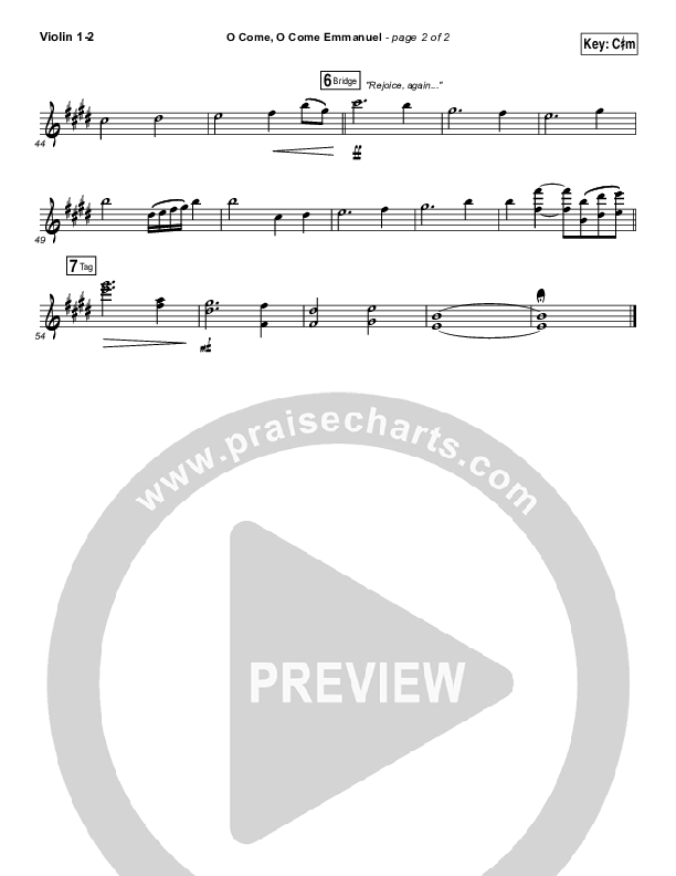 O Come O Come Emmanuel Violin 1/2 (Matt Maher)