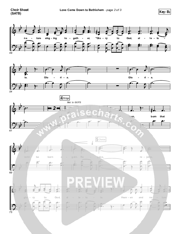 Love Came Down To Bethlehem Choir Sheet (SATB) (Matt Maher)