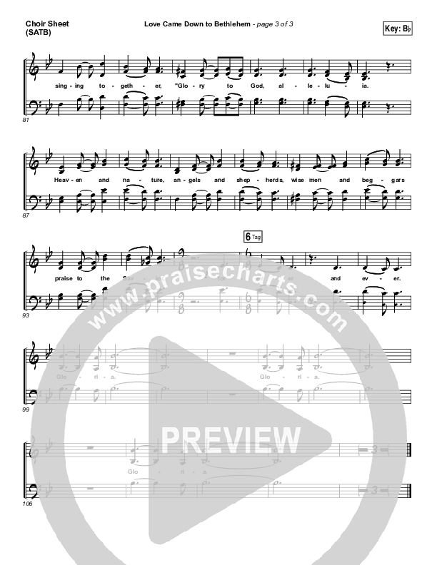Love Came Down To Bethlehem Choir Sheet (SATB) (Matt Maher)