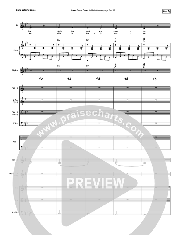 Love Came Down To Bethlehem Conductor's Score (Matt Maher)