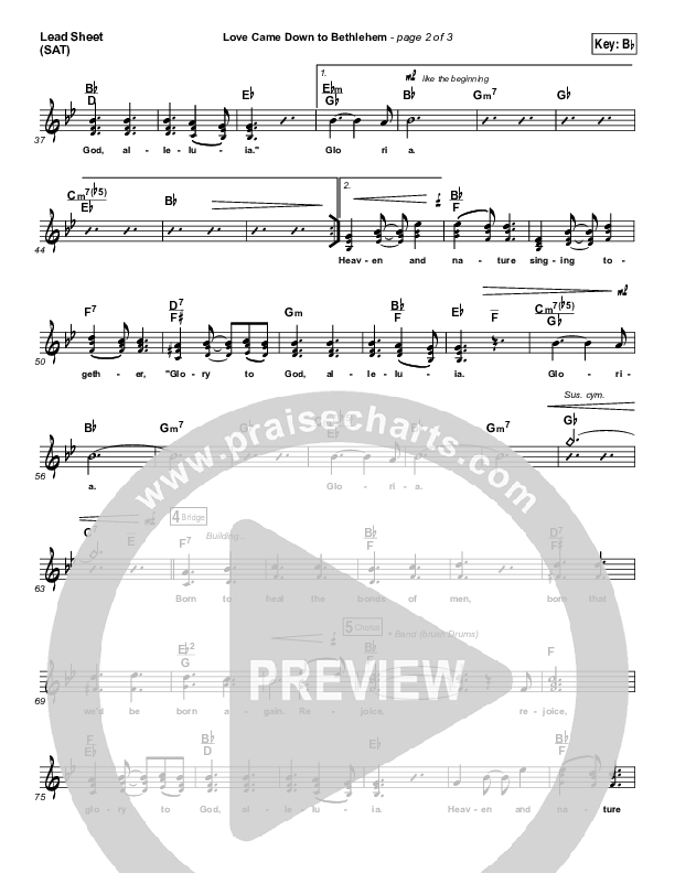 Love Came Down To Bethlehem Lead Sheet (SAT) (Matt Maher)