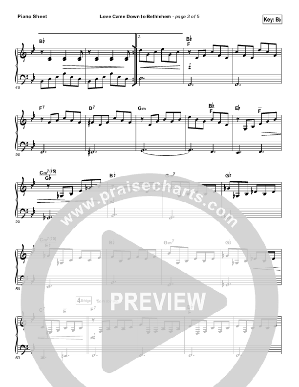 Love Came Down To Bethlehem Piano Sheet (Matt Maher)